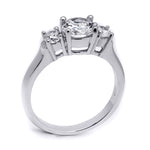 1.5 CT Sterling Silver Platinum Finish Three Stone Bridal Ring