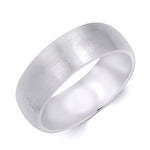 Mens Anniversary Wedding Band Ring Brushed Solid Silver 7mm Size 8-12