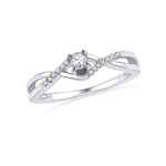 10kt White Gold Womens Round Diamond Solitaire Twist Bridal Wedding Engagement Ring 1/6 Cttw