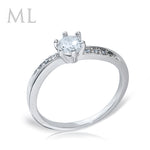 0.75 CT Carat ROUND CUT Engagement Promise RING Silver Plated SIZE 4-10