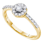 14kt Yellow Gold Womens Round Diamond Solitaire Bridal Wedding Engagement Ring 1/3 Cttw