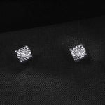 1/20 CT Women's Petite Round  Diamond Solitaire EARRINGS 10k White Gold 3.5mm