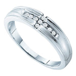 14kt White Gold His & Hers Round Diamond Cluster Matching Bridal Wedding Ring Band Set 1/3 Cttw