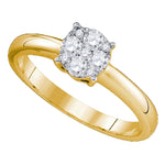 18kt Yellow Gold Womens Round Diamond Cluster Bridal Wedding Engagement Ring 1.00 Cttw