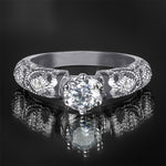 0.75 Carat CT Women's Vintage Engagement RING White Gold Plated Size 5-9