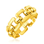 14k Yellow Gold 8 inch Wide Square Link Bracelet