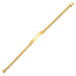14k Yellow Gold ID Bracelet with Double Rope Chain