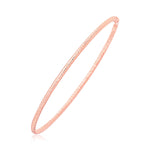14k Rose Gold Thin Textured Stackable Bangle