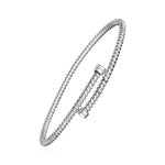 Twisted Wire Bypass Style Bangle in Sterling Silver