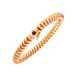 14k Rose Gold 7 1/2 inch Dragon Link Bracelet with Garnet