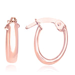 14k Rose Gold Tube Style Hoop Earrings