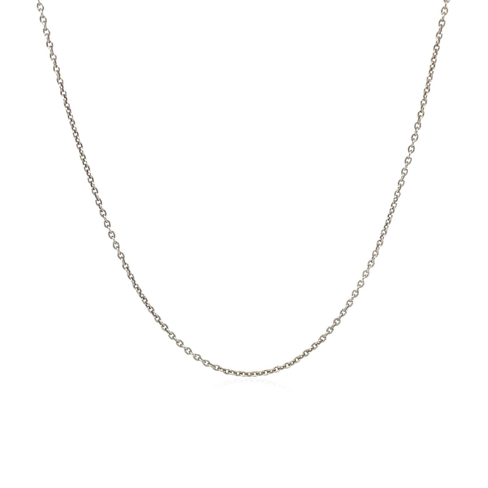 14k White Gold Round Cable Link Chain 1.1mm