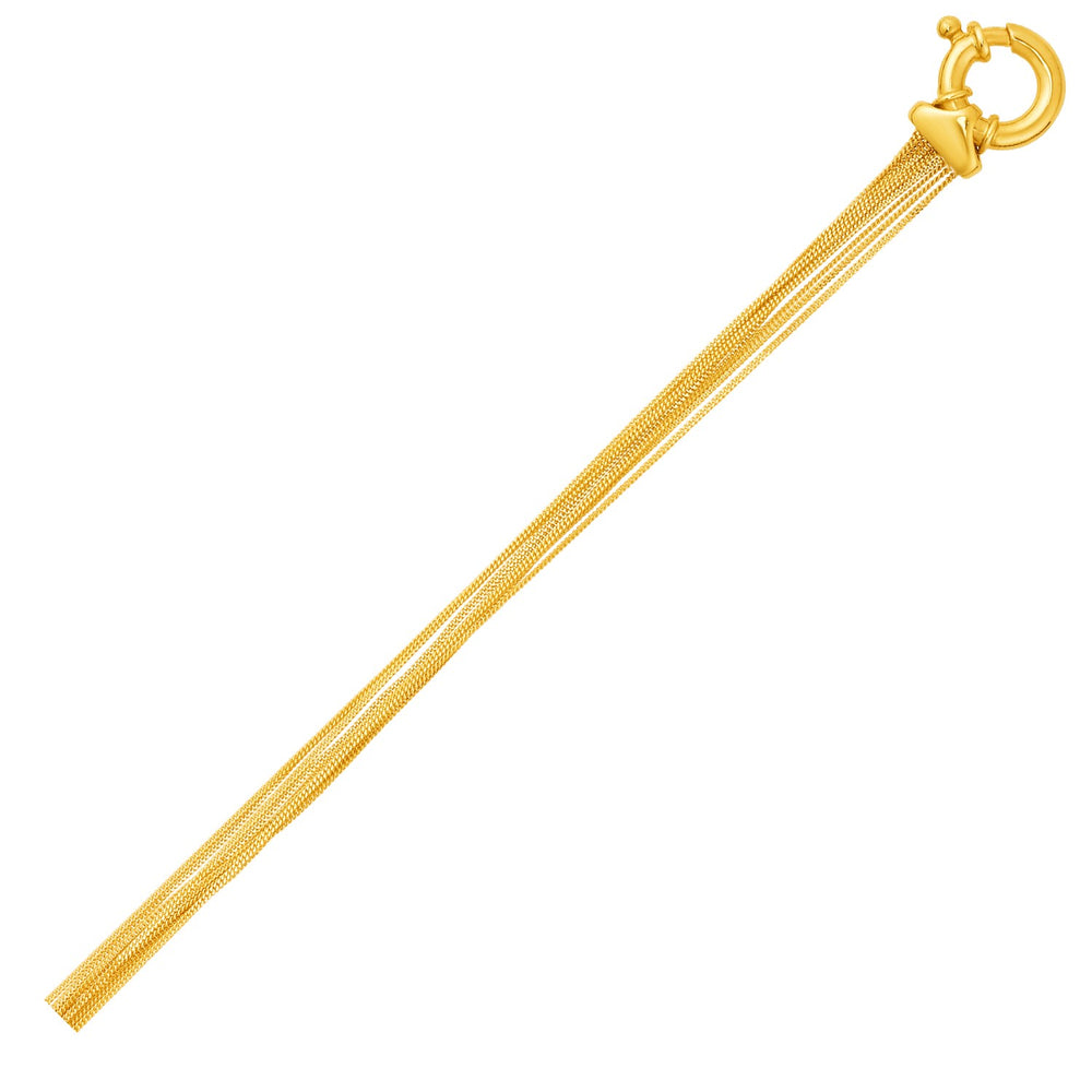 14k Yellow Gold Multi-Strand Comfort Curb Chain Bracelet