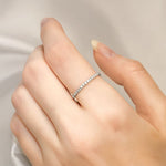 Womens 1/6 CT Stackable Wedding BAND Anniversary RING CZ White Gold Over Silver