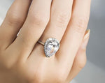 4 Ct Wedding Band Engagement Fashion RING Pear White Gold Plated Womens Size 5-9