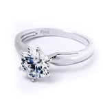 925 Sterling Silver CZ Brilliant Solitaire Wedding Band Ring 1.0 CT