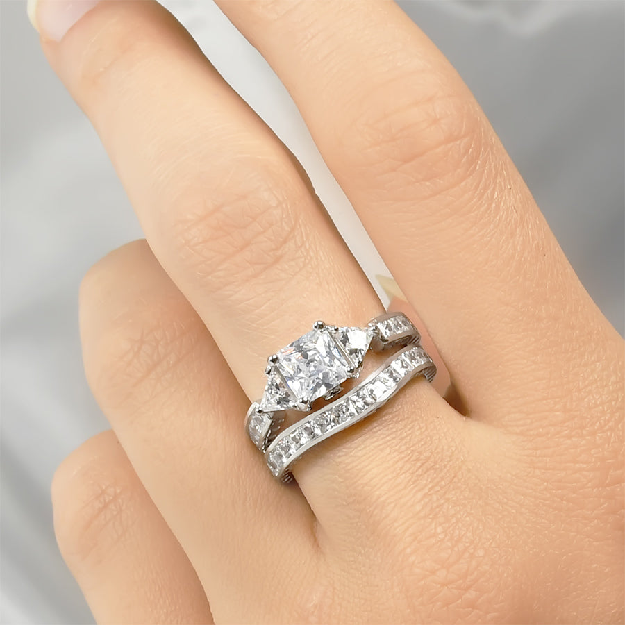 Cz princess cut discount ring
