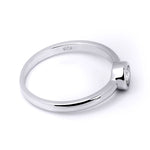 Elegant Single Stone 0.20 CT Promise Ring Wedding BAND Sterling Silver