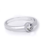 Elegant Single Stone 0.20 CT Promise Ring Wedding BAND Sterling Silver