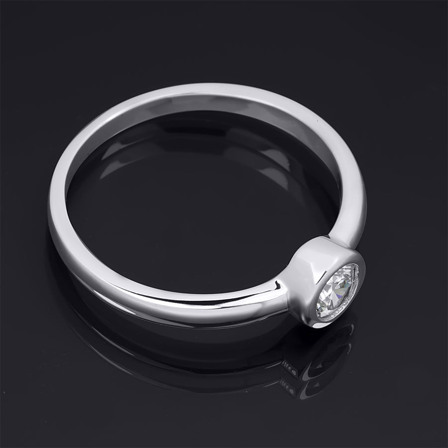 Elegant Single Stone 0.20 CT Promise Ring Wedding BAND Sterling