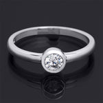 Elegant Single Stone 0.20 CT Promise Ring Wedding BAND Sterling Silver