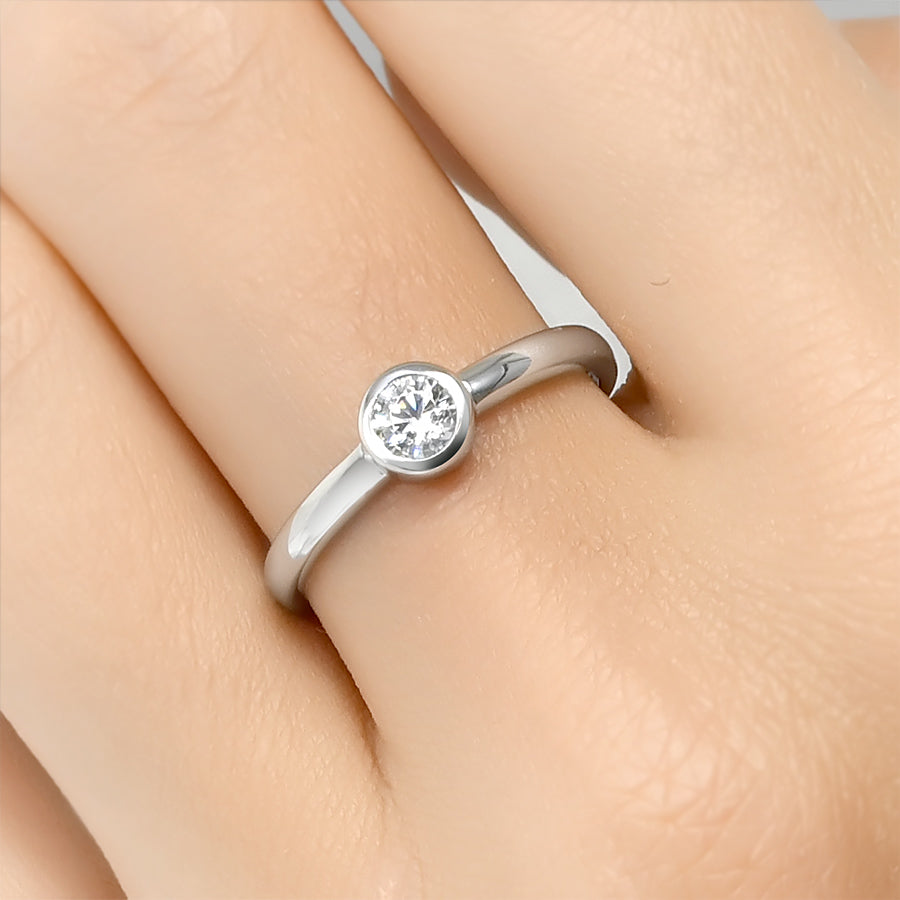 Elegant Single Stone 0.20 CT Promise Ring Wedding BAND Sterling Silver