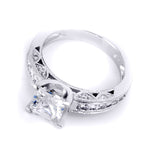 1.3 CT Sterling Silver Princess Cut Channel Set Wedding Ring
