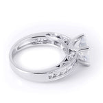 1.3 CT Sterling Silver Princess Cut Channel Set Wedding Ring