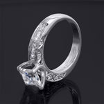 1.3 CT Sterling Silver Princess Cut Channel Set Wedding Ring