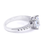 3.1 Carat Womens Engagement Ring Cushion Cut Sterling Silver