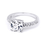3.1 Carat Womens Engagement Ring Cushion Cut Sterling Silver