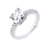 3.1 Carat Womens Engagement Ring Cushion Cut Sterling Silver