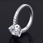 3.1 Carat Womens Engagement Ring Cushion Cut Sterling Silver