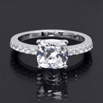 3.1 Carat Womens Engagement Ring Cushion Cut Sterling Silver