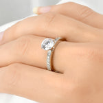 1.00 CT Solid Sterling Silver Round Cut Engagement Ring