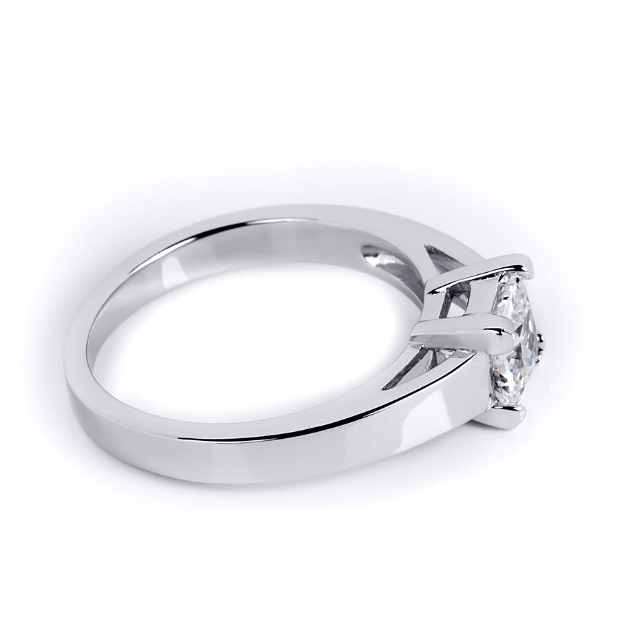 1.00 CT Princess Cut Solitaire Engagement Ring Platinum Sterling Silver