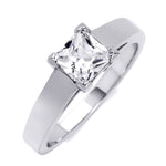 1.00 CT Princess Cut Solitaire Engagement Ring Platinum Sterling Silver