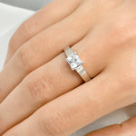 1.00 CT Princess Cut Solitaire Engagement Ring Platinum Sterling Silver
