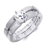 0.5 CT Sterling Silver Wedding Engagement RING Set