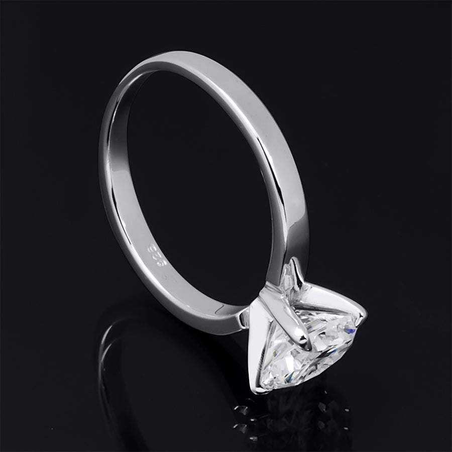 2.00 CT Sterling Silver CZ Brilliant Solitaire Wedding Ring