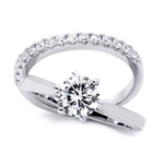 1.5 Carat Round Cut Sterling Silver Wedding BAND Engagement RING Set