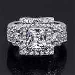 4.0 Carat CZ Womens 3 pcs Wedding BAND Engagement RING Set Sterling Silver