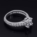 1.5 CT Sterling Silver Princess Cut Engagement Ring