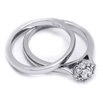 Womens Delicate 0.50 CT Wedding Band Bridal Ring Set Sterling Silver