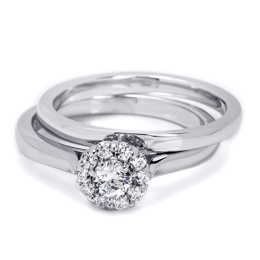 Womens Delicate 0.50 CT Wedding Band Bridal Ring Set Sterling Silver