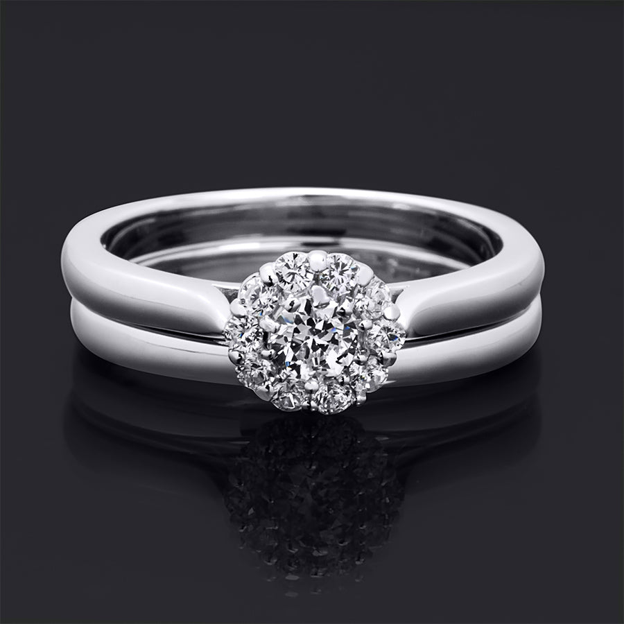 Womens Delicate 0.50 CT Wedding Band Bridal Ring Set Sterling Silver