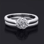 Womens Delicate 0.50 CT Wedding Band Bridal Ring Set Sterling Silver