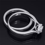 Womens Delicate 0.50 CT Wedding Band Bridal Ring Set Sterling Silver