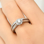 Womens Delicate 0.50 CT Wedding Band Bridal Ring Set Sterling Silver