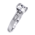 Delicate 1.25 CT Sterling Silver Princess & Emerald Cut Wedding Ring
